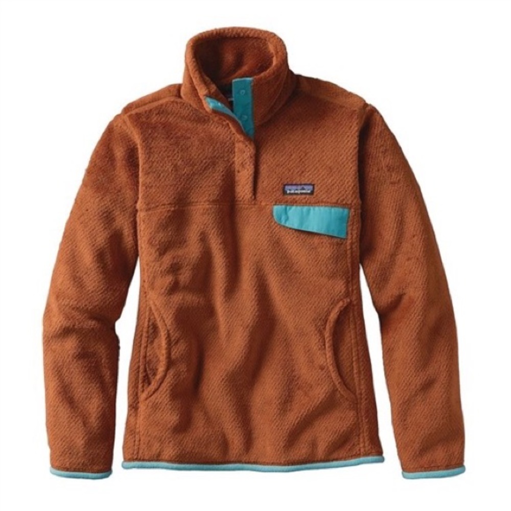 Patagonia Brown and Teal Fleece Jacket